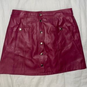 Red Faux Leather skirt